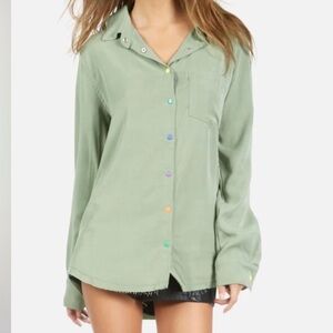 New Lauren Moshi Rainbow Snap Shirt